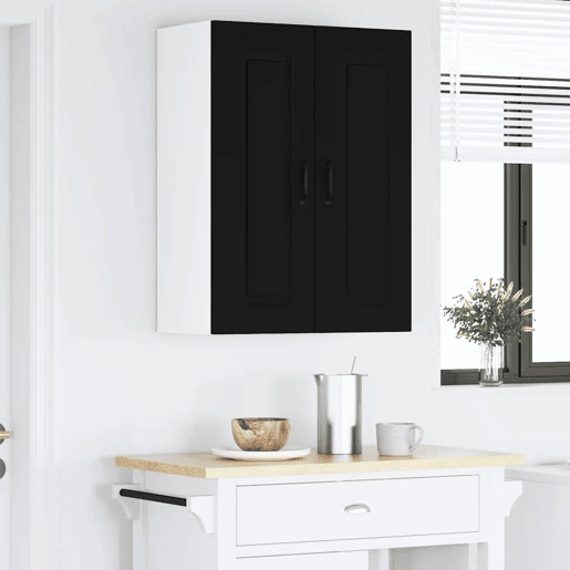 Lote de 2 Armários de cozinha suspendidos - Cozinha modular Colgantes Preto 30 x 31 x 80 cm