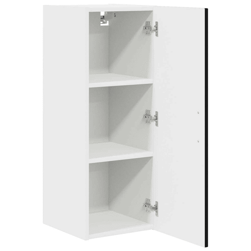 Lote de 2 Armários de cozinha suspendidos - Cozinha modular Colgantes Preto 30 x 31 x 80 cm