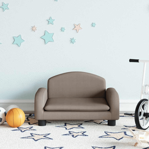 Sofá infantil, Sofá para criança 50x40x30 cm tecido cinzento-acastanhado