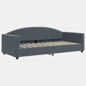 Sofá-cama, Sofá conversível 90x200 cm veludo cinzento-escuro