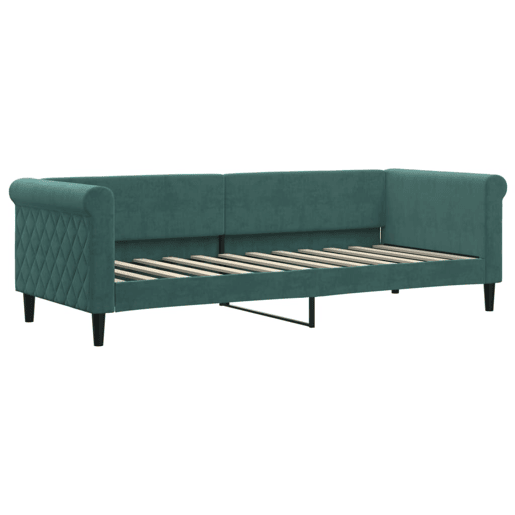 Sofá-cama, Sofá conversível com colchão 80x200 cm veludo verde-escuro