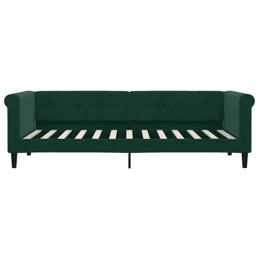 Sofá-cama, Sofá conversível com colchão 80x200 cm veludo verde-escuro