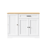 Aparador com 3 portas e 1 gaveta - moderno e elegante - Branco+Natural
