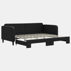 Sofá-cama, Sofá conversível com gavetão 90x200 cm tecido preto