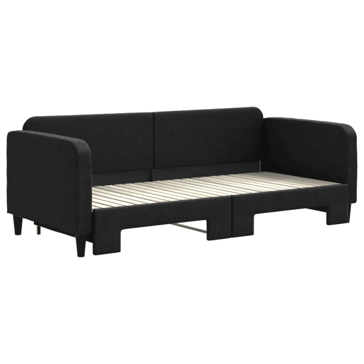 Sofá-cama, Sofá conversível com gavetão 90x200 cm tecido preto