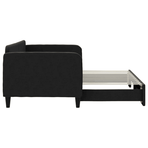 Sofá-cama, Sofá conversível com gavetão 90x200 cm tecido preto