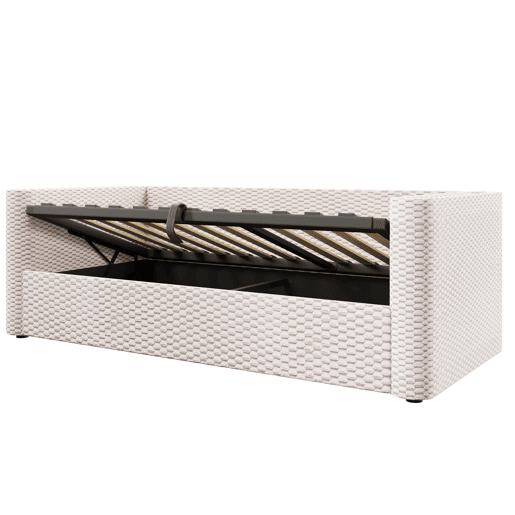 Cama de dia 90x200 cm - com iluminação LED, mecanismo hidráulico de arrumação, sem colchão, bege