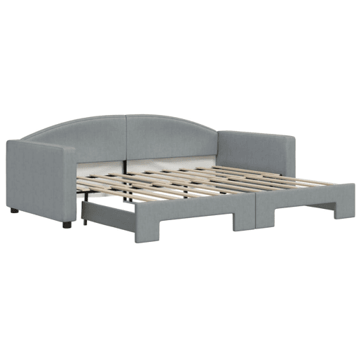 Sofá-cama, Sofá conversível com gavetão 90x190 cm tecido cinzento-claro