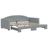 Sofá-cama, Sofá conversível com gavetão 90x190 cm tecido cinzento-claro