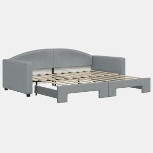 Sofá-cama, Sofá conversível com gavetão 90x190 cm tecido cinzento-claro
