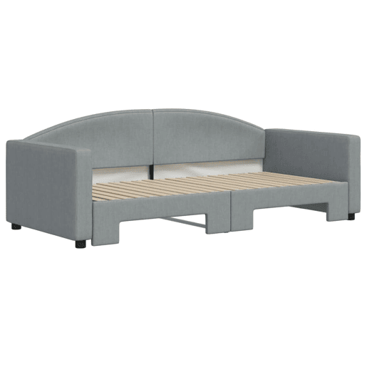 Sofá-cama, Sofá conversível com gavetão 90x190 cm tecido cinzento-claro