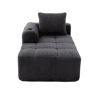Poltrona de descanso em veludo cotelê - Sem montagem, com almofadas, bolsa lateral e porta-copos - Cinza