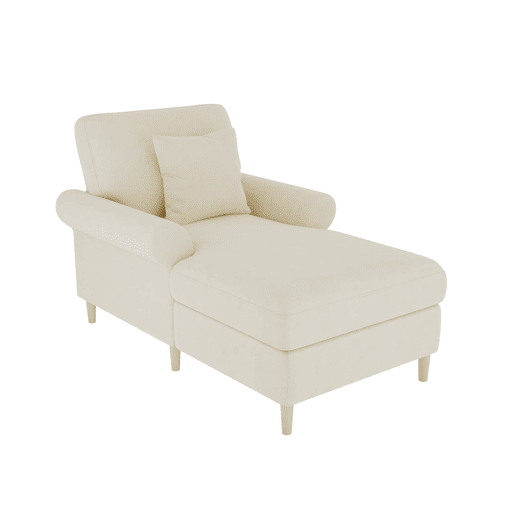Poltrona Relax XXL - Poltrona reclinável, confortável, com estofamento em veludo - Bege