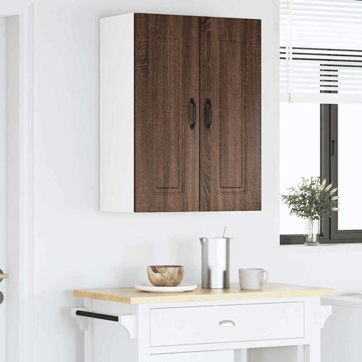 Lote de 2 Armários de cozinha suspendidos - Cozinha modular Colgantes com porta Carvalho Marrom