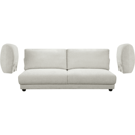 Sofá reto em tecido chenille Saint Germain S - 3 lugares - bege