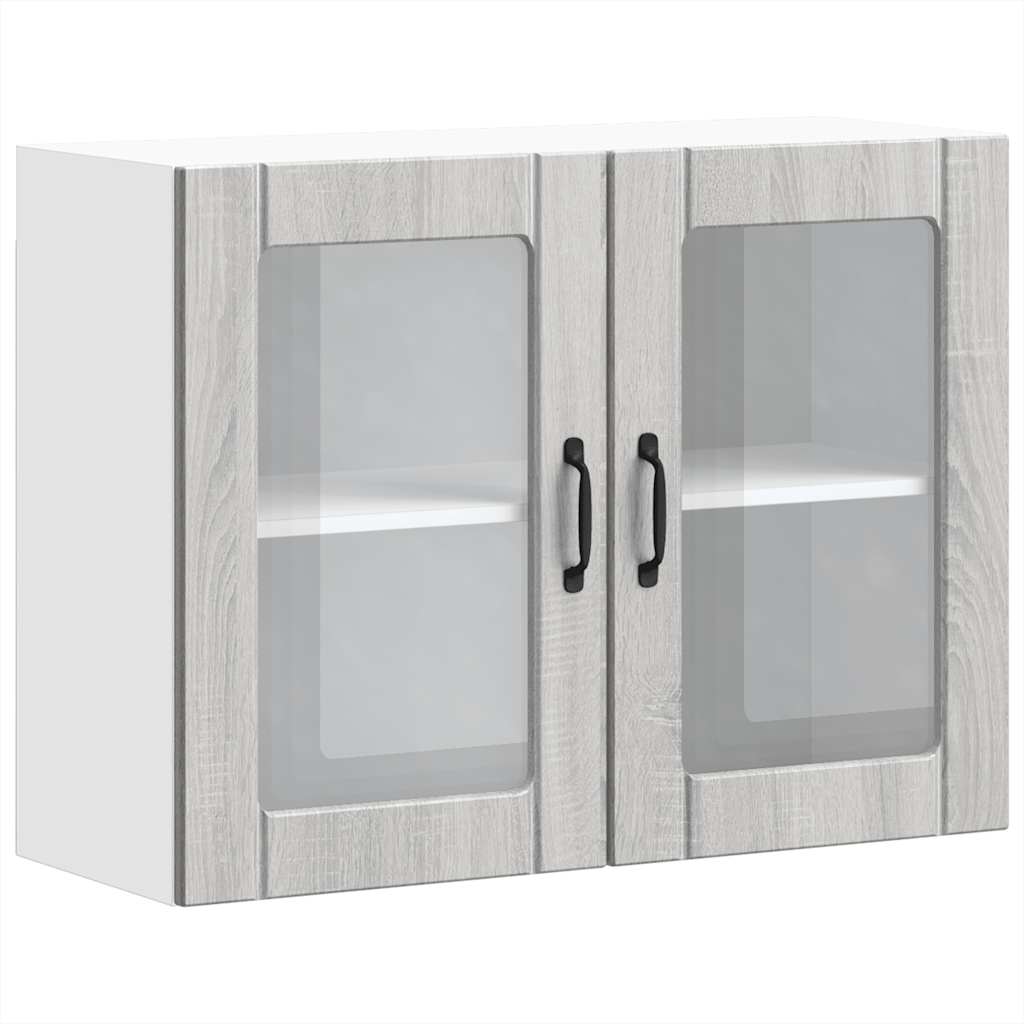 Armario de cocina de pared - Mueble cocina 80 Roble/ Gris