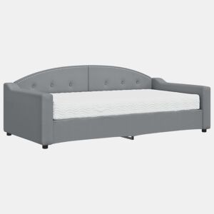 Sofá-cama, Sofá conversível com colchão 90x190 cm tecido cinzento-claro