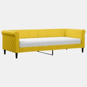 Sofá-cama, Sofá conversível com colchão 80x200 cm veludo amarelo