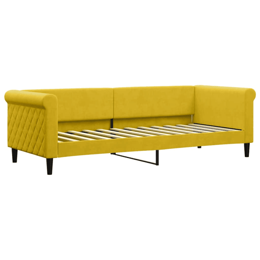 Sofá-cama, Sofá conversível com colchão 80x200 cm veludo amarelo