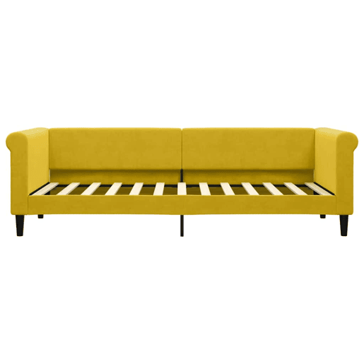 Sofá-cama, Sofá conversível com colchão 80x200 cm veludo amarelo
