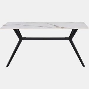 Mesa de jantar em cerâmica Boréal - 4 a 6 pessoas - 160 cm - Branca