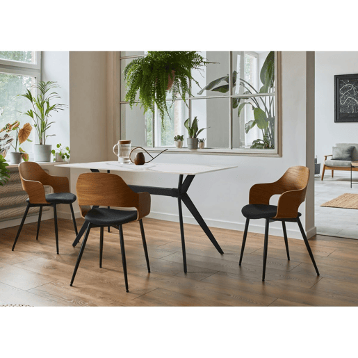 Mesa de jantar em cerâmica Boréal - 4 a 6 pessoas - 160 cm - Branca