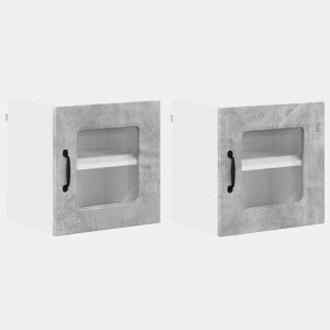 Lote de 2 Armários de cozinha suspendidos - Cozinha modular Colgantes Cinzento 40 x 31 x 40 cm
