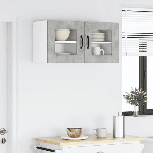 Lote de 2 Armários de cozinha suspendidos - Cozinha modular Colgantes Cinzento 40 x 31 x 40 cm