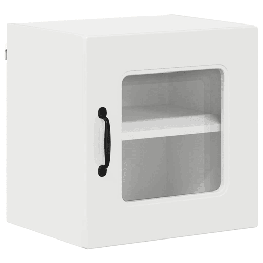 Lote de 2 Armários de cozinha suspendidos - Cozinha modular Colgantes com porta Branco Brilhante