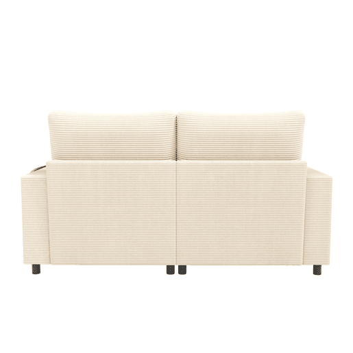 Sofá-cama XXL - Função de descanso, suporte para telemóvel, porta USB e porta-copos - Bege