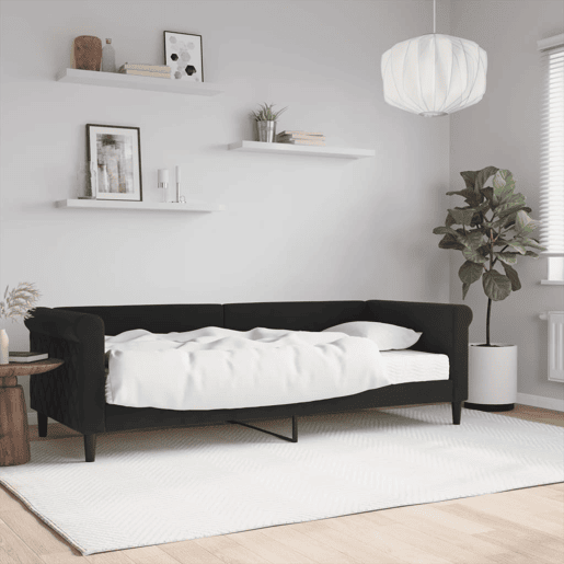 Sofá-cama, Sofá conversível com colchão 80x200 cm veludo preto