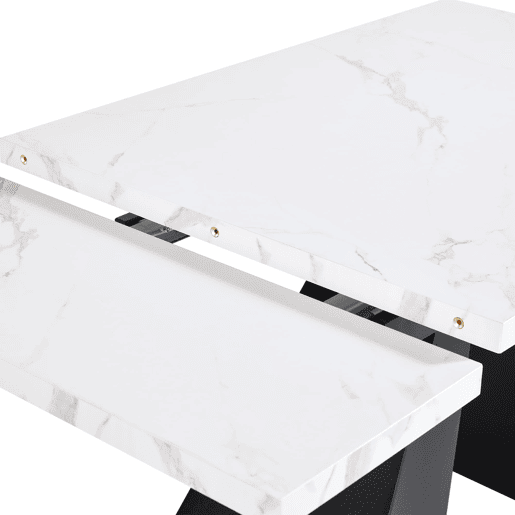 Mesa extensível 99-159x74 cm - Economiza espaço, superfície ampla, design flexível - Branco
