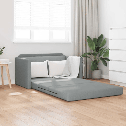 Sofá-cama, Sofá conversível Cinzento-claro 124 x 71 x 78 cm Veludo