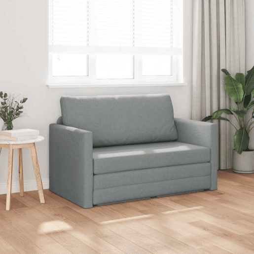 Sofá-cama, Sofá conversível Cinzento-claro 124 x 71 x 78 cm Veludo