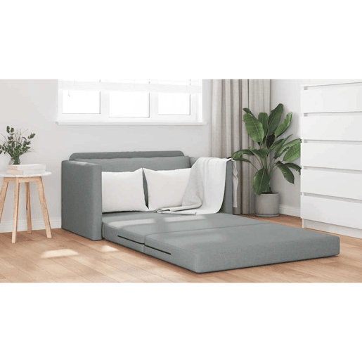 Sofá-cama, Sofá conversível Cinzento-claro 124 x 71 x 78 cm Veludo