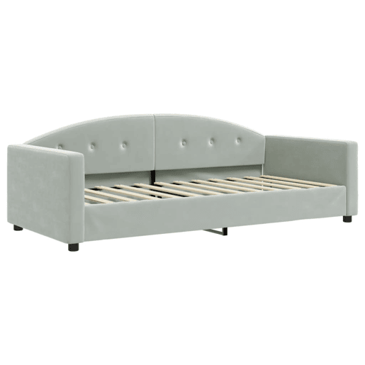 Sofá-cama, Sofá conversível 90x200 cm veludo cinzento-claro