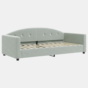 Sofá-cama, Sofá conversível 90x200 cm veludo cinzento-claro