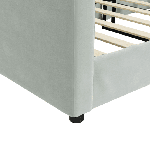 Sofá-cama, Sofá conversível 90x200 cm veludo cinzento-claro