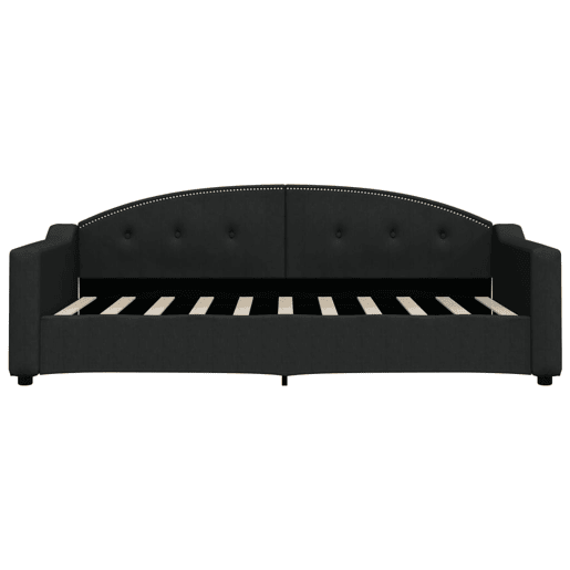 Sofá-cama, Sofá conversível com colchão 90x190 cm tecido preto