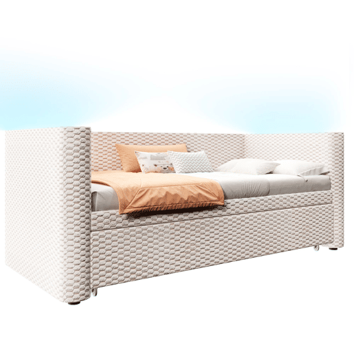 Cama de dia 90x200 cm - Sofá-cama multifuncional com barra LED - Bege
