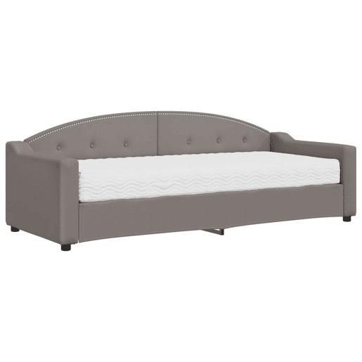 Sofá-cama, Sofá conversível com colchão 80x200 cm tecido cinzento-acastanhado