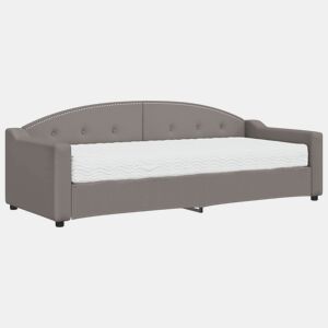 Sofá-cama, Sofá conversível com colchão 80x200 cm tecido cinzento-acastanhado