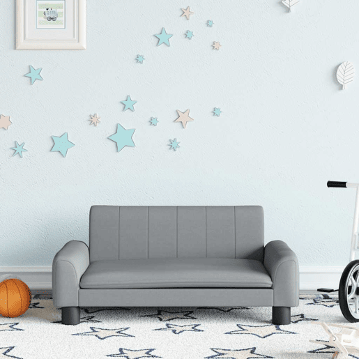 Sofá infantil, Sofá para criança 70x45x30 cm tecido cinzento-claro