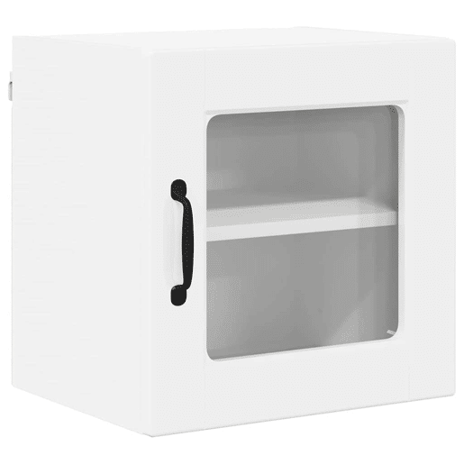 Lote de 2 Armários de cozinha suspendidos - Cozinha modular Colgantes com porta Branco Brilhante