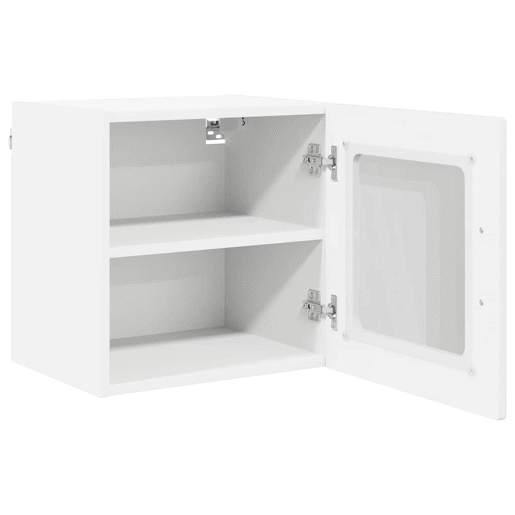 Lote de 2 Armários de cozinha suspendidos - Cozinha modular Colgantes com porta Branco Brilhante