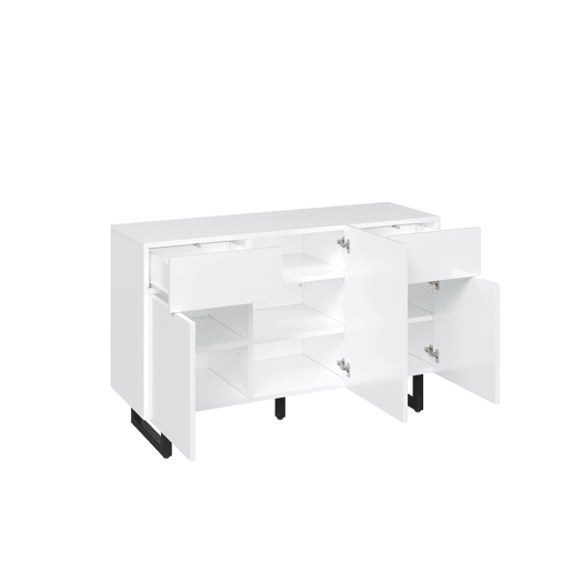 Aparador 120 cm - Grande capacidade de armazenamento, gavetas e portas - Branco