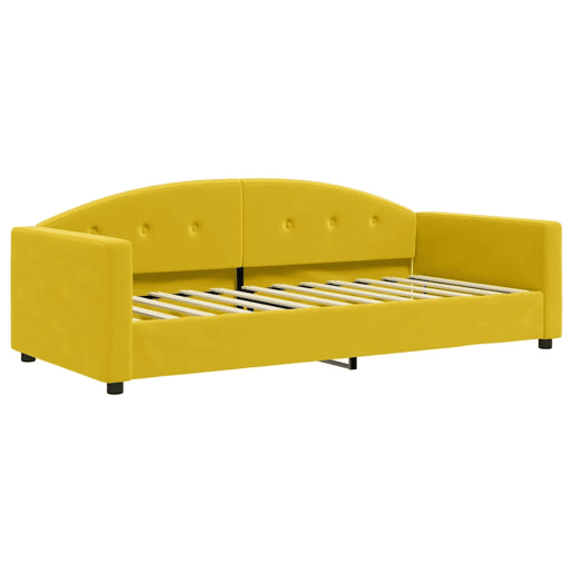 Sofá-cama, Sofá conversível 90x200 cm veludo amarelo Sofá-cama, Sofá conversível 90x200 cm veludo amarelo