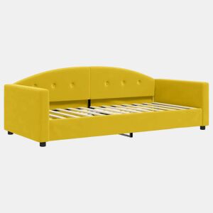 Sofá-cama, Sofá conversível 90x200 cm veludo amarelo