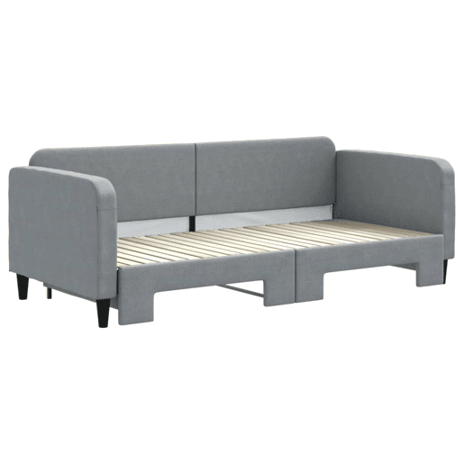 Sofá-cama, Sofá conversível com gavetão 90x200 cm tecido cinzento-claro Sofá-cama, Sofá conversível com gavetão 90x200 cm tecido cinzento-claro