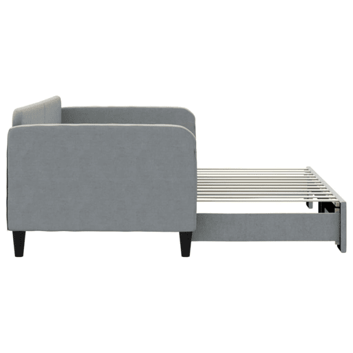 Sofá-cama, Sofá conversível com gavetão 90x200 cm tecido cinzento-claro Sofá-cama, Sofá conversível com gavetão 90x200 cm tecido cinzento-claro
